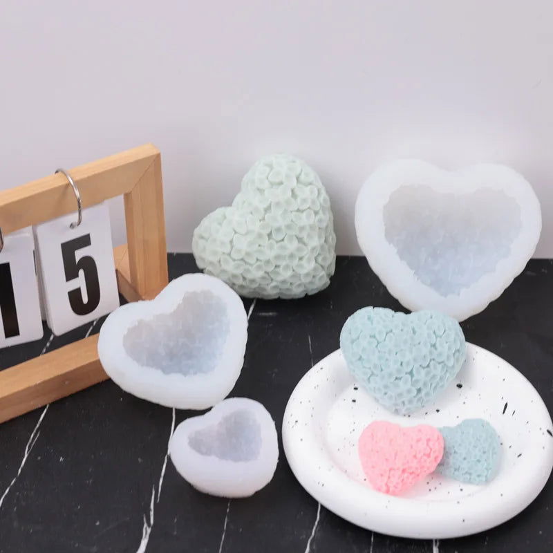 3D Love Heart Silicone Candle Mold - candletown.net