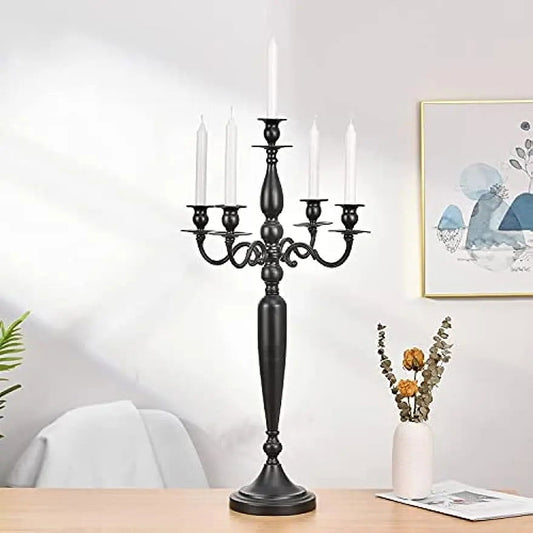 Candelabra Candle Holder - 5 Arm Candlestick for Halloween, Weddings, and Parties - candletown.net