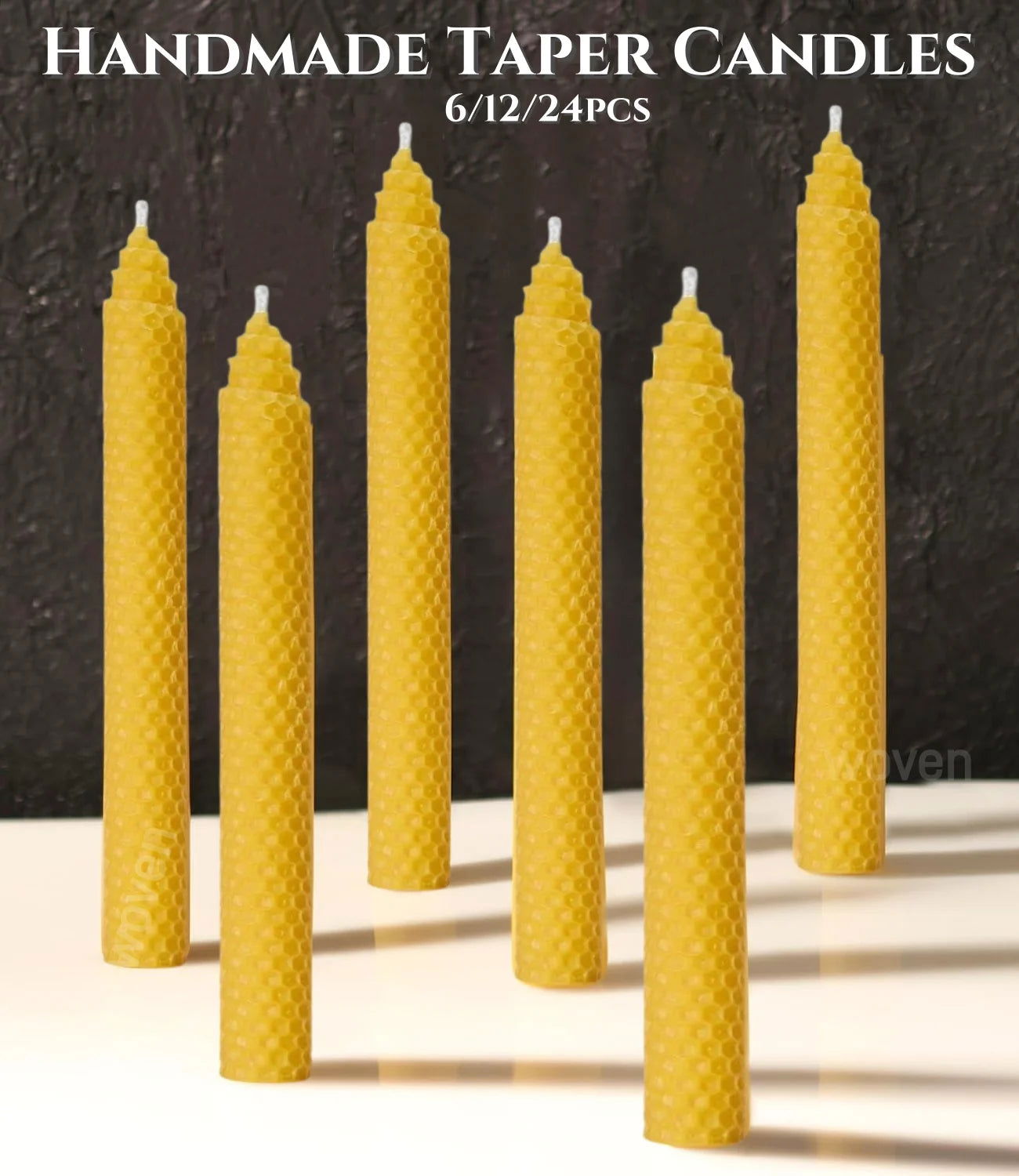 Hand-Rolled Beeswax Taper Candles - Eco-Friendly Elegance - candletown.net