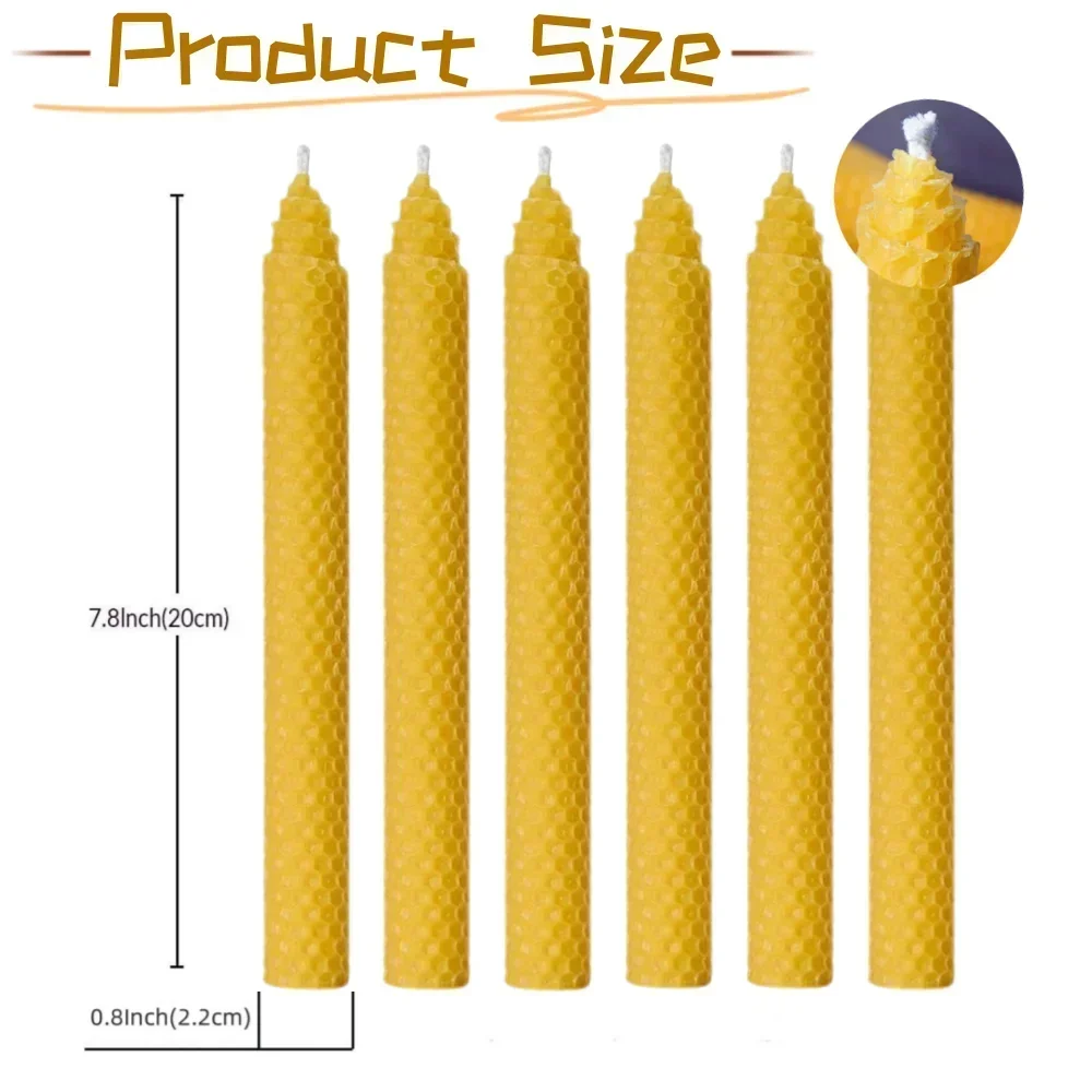 Hand-Rolled Beeswax Taper Candles - Eco-Friendly Elegance - candletown.net