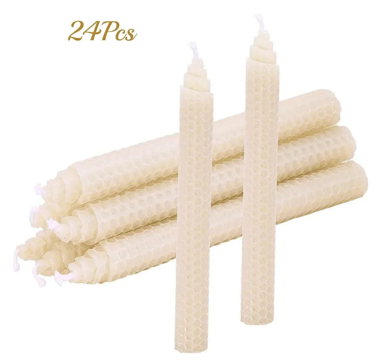 Hand-Rolled Beeswax Taper Candles - Eco-Friendly Elegance - candletown.net