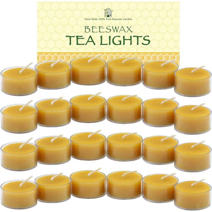 Natural Beeswax Tea Candles – Smokeless Handmade Tealights – Perfect for Home, Spa, and Dinner - candletown.net