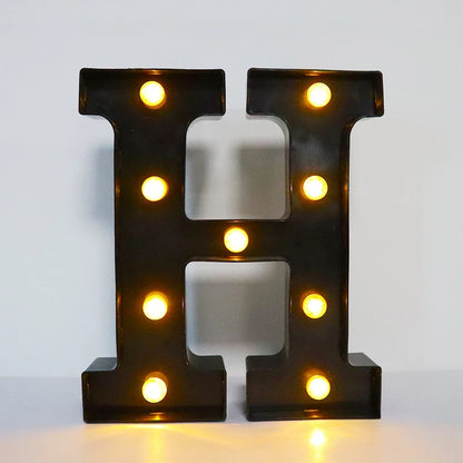 22cm LED Alphabet and Number Lights – Black Letter Decor