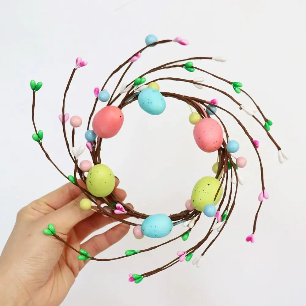 Handmade Easter Egg Flower Wreath – Candle Ring & Festive Decor