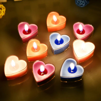 9pcs Heart-Shaped Scented Tea Light Candles