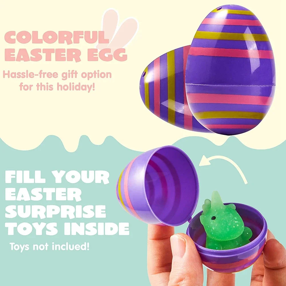 Colorful Plastic Easter Eggs – 12/24/36pcs Party Favors & Classroom Prizes