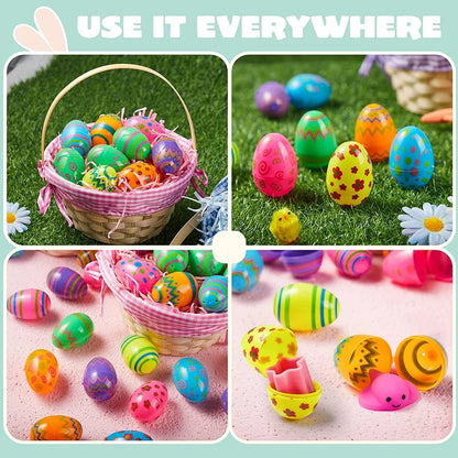 Colorful Plastic Easter Eggs – 12/24/36pcs Party Favors & Classroom Prizes