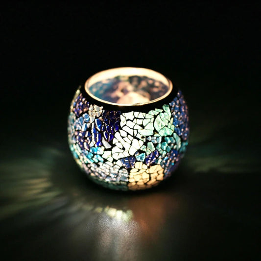 Moroccan Mosaic Glass Candlestick – Votive Candle Holder