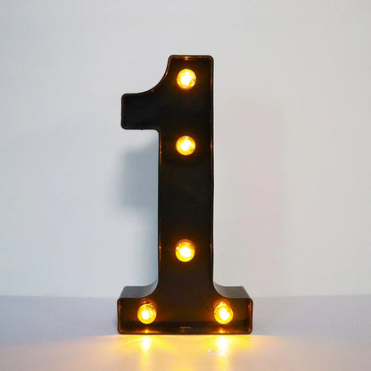 22cm LED Alphabet and Number Lights – Black Letter Decor