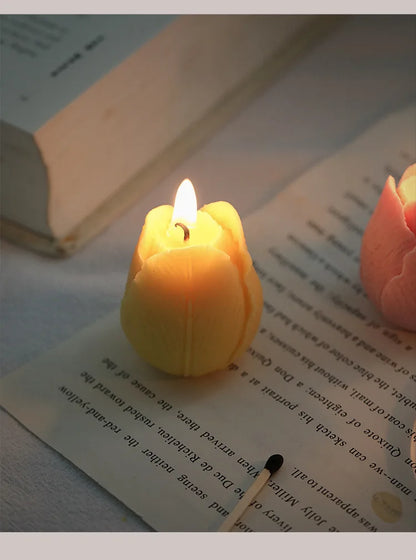 Tulip Scented Candles – Handmade Decorative Flower Candles