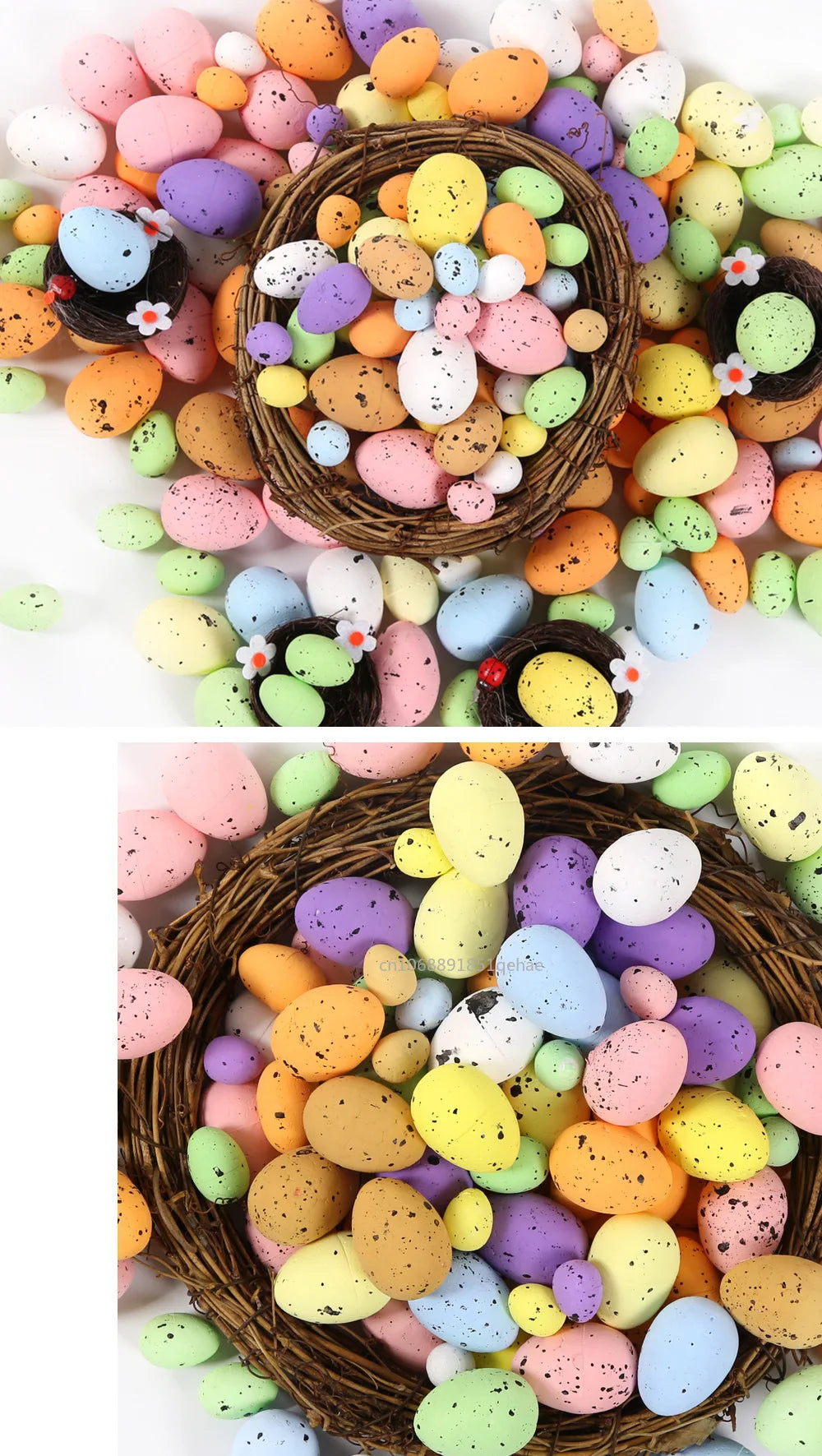 100PCS Colorful Foam Easter Eggs – Perfect for Crafts & Party Decor