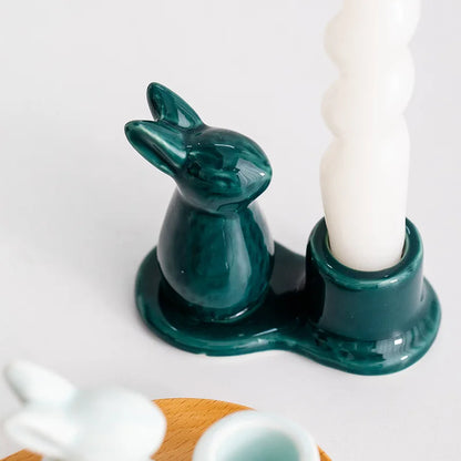 Creative Ceramic Bunny Candle Holder – A Delightful Accent for Your Home