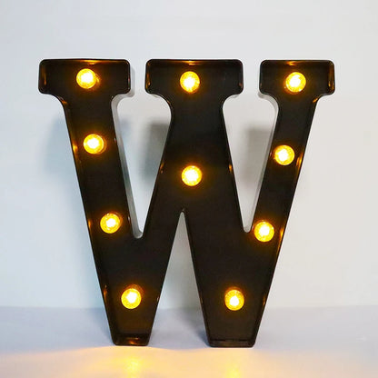 22cm LED Alphabet and Number Lights – Black Letter Decor