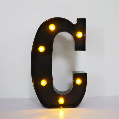 22cm LED Alphabet and Number Lights – Black Letter Decor