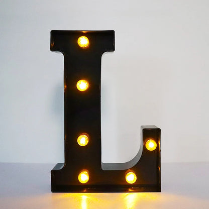 22cm LED Alphabet and Number Lights – Black Letter Decor