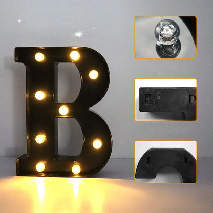 22cm LED Alphabet and Number Lights – Black Letter Decor