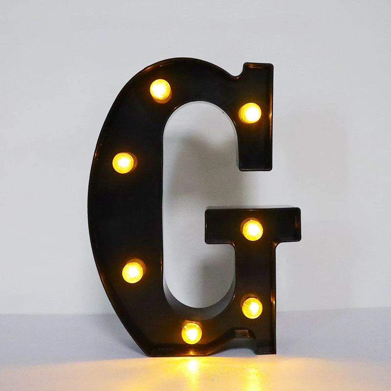 22cm LED Alphabet and Number Lights – Black Letter Decor