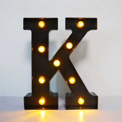 22cm LED Alphabet and Number Lights – Black Letter Decor