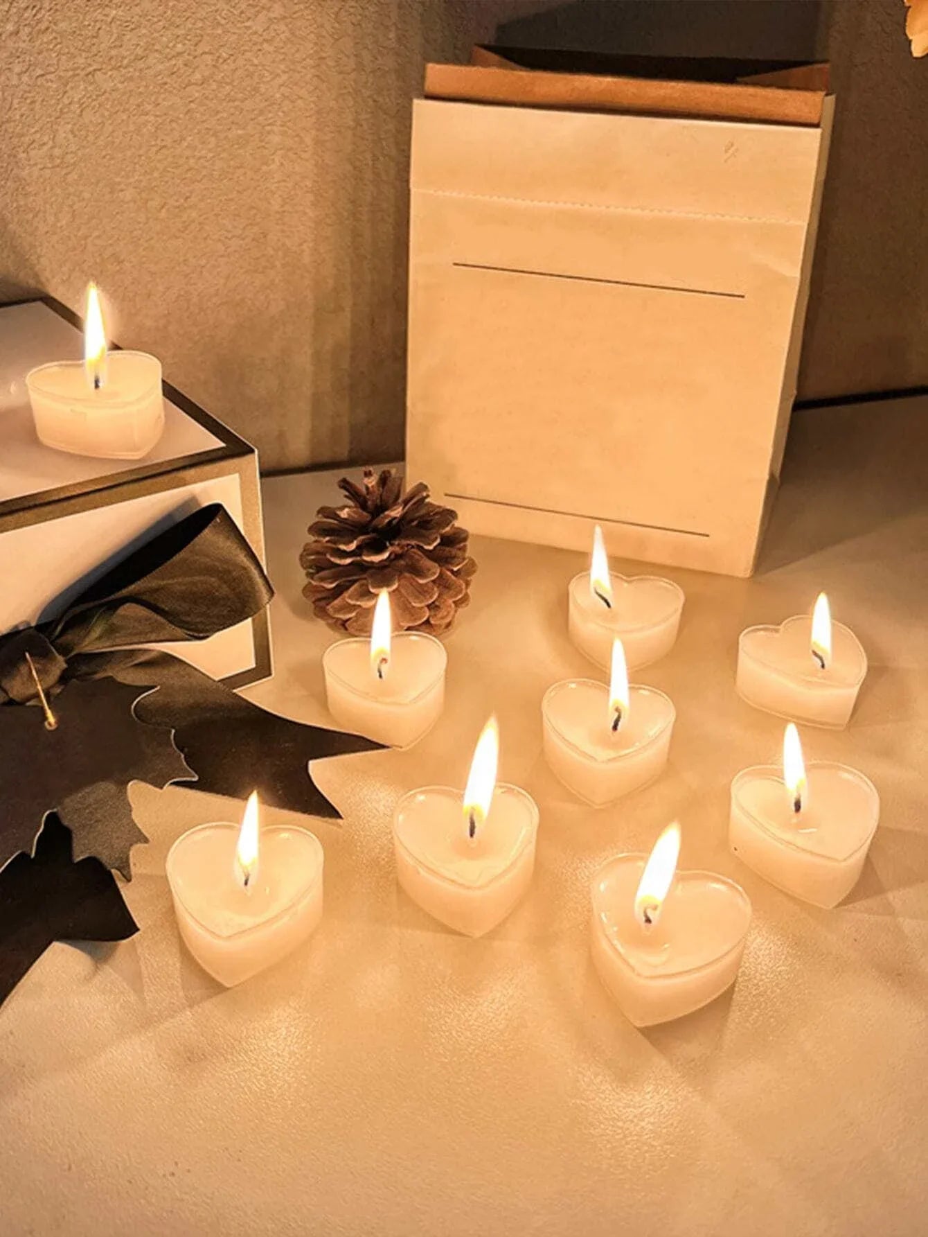 9pcs Heart-Shaped Scented Tea Light Candles