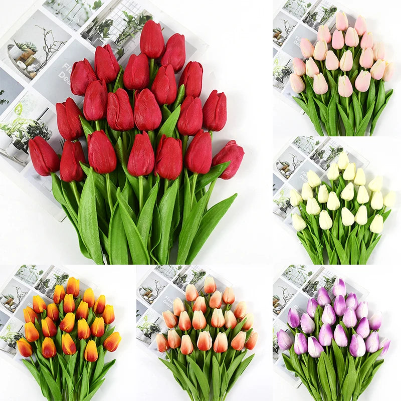 10pcs Tulip Artificial Flowers – Lifelike & Elegant Decor