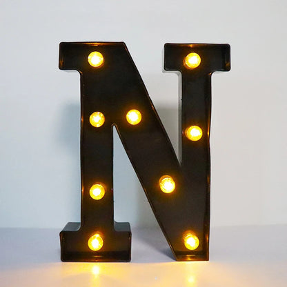 22cm LED Alphabet and Number Lights – Black Letter Decor