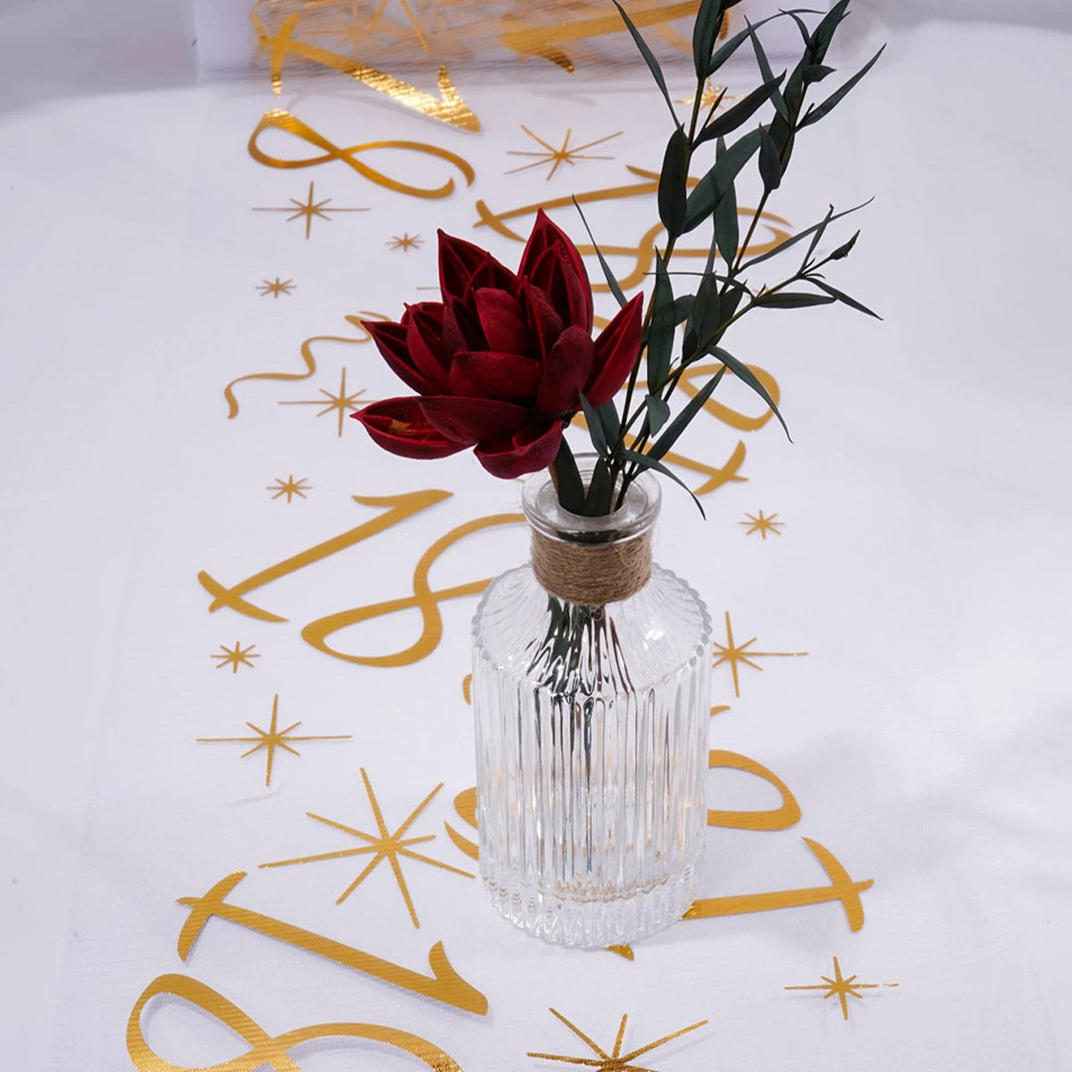 Birthday Table Runner – Gold, Silver & Black