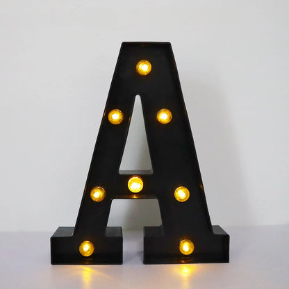 22cm LED Alphabet and Number Lights – Black Letter Decor