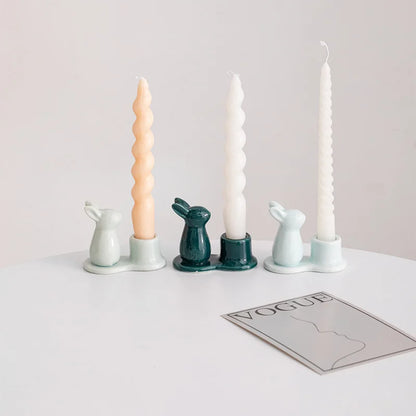 Creative Ceramic Bunny Candle Holder – A Delightful Accent for Your Home