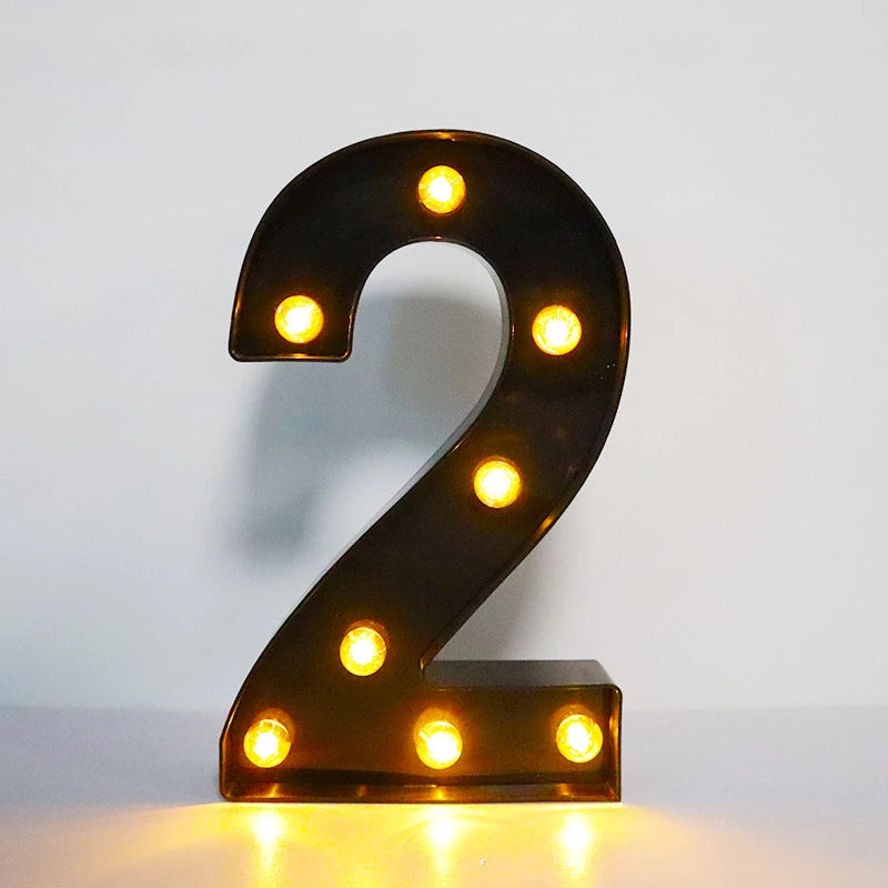 22cm LED Alphabet and Number Lights – Black Letter Decor