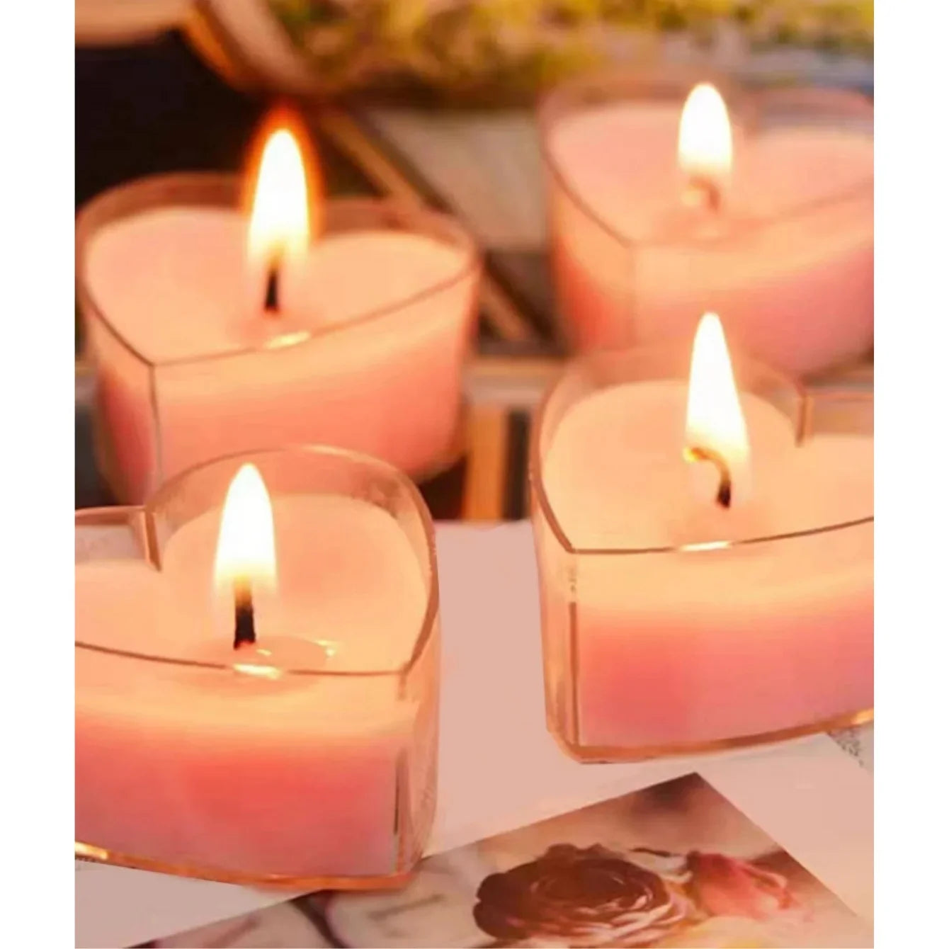 9pcs Heart-Shaped Scented Tea Light Candles