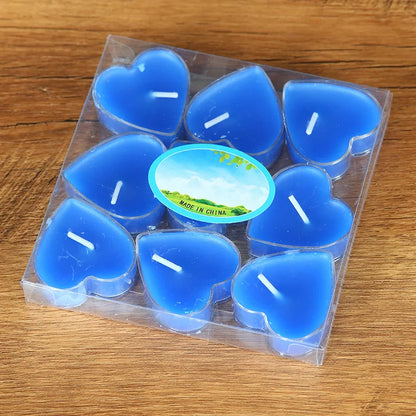 9pcs Heart-Shaped Scented Tea Light Candles