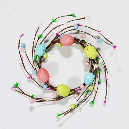 Handmade Easter Egg Flower Wreath – Candle Ring & Festive Decor