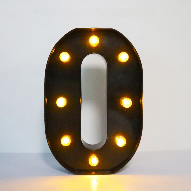 22cm LED Alphabet and Number Lights – Black Letter Decor