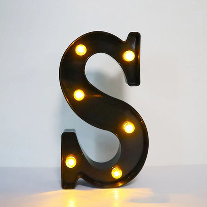 22cm LED Alphabet and Number Lights – Black Letter Decor