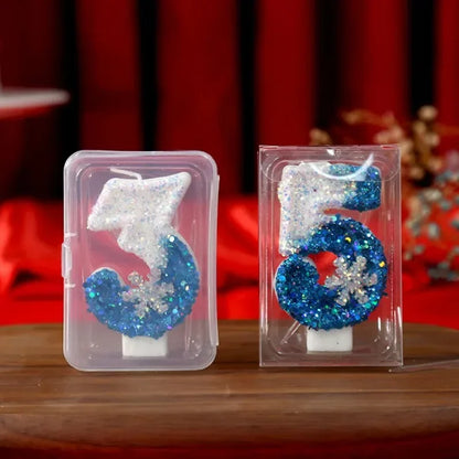 Christmas Flameless Frozen Birthday Candles 0-9 for Cakes