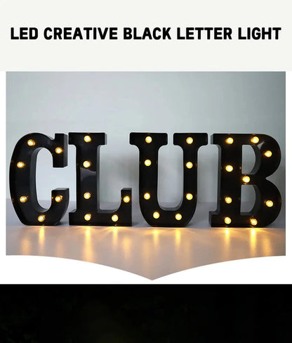 22cm LED Alphabet and Number Lights – Black Letter Decor