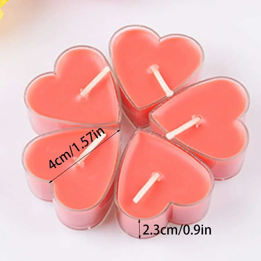 9pcs Heart-Shaped Scented Tea Light Candles