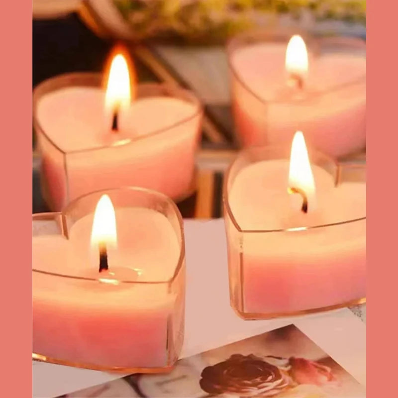 9pcs Heart-Shaped Scented Tea Light Candles