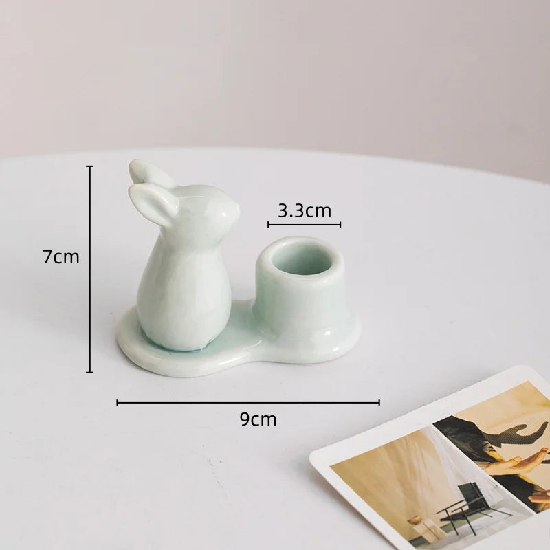 Creative Ceramic Bunny Candle Holder – A Delightful Accent for Your Home