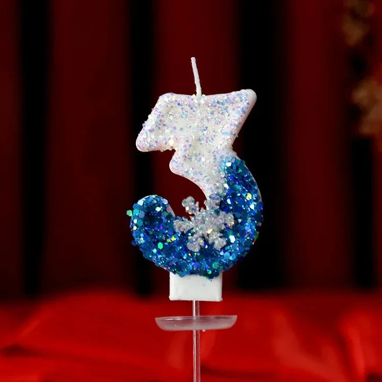 Christmas Flameless Frozen Birthday Candles 0-9 for Cakes