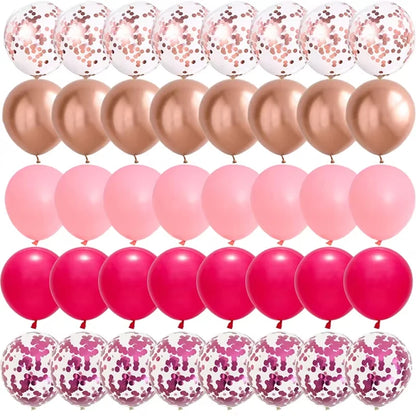 40PCS Rose Gold & Pink Balloons – Elegant Party Decorations