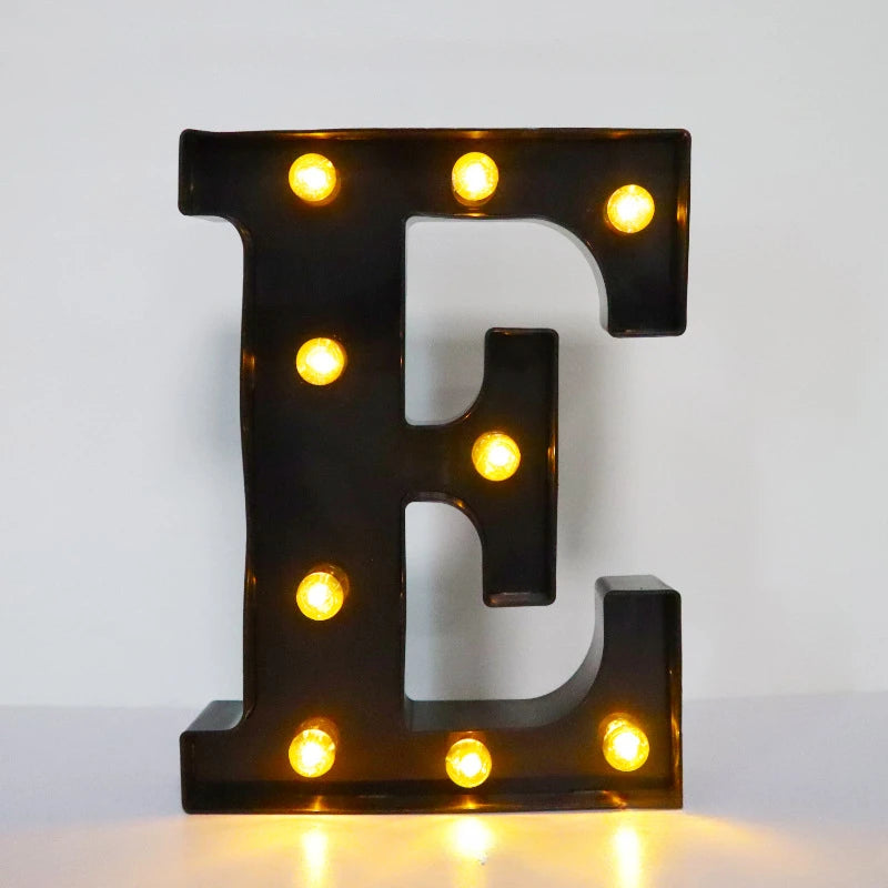 22cm LED Alphabet and Number Lights – Black Letter Decor