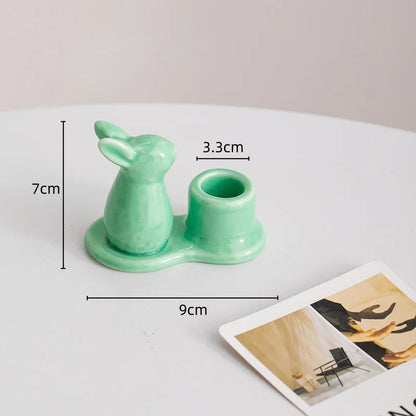 Creative Ceramic Bunny Candle Holder – A Delightful Accent for Your Home