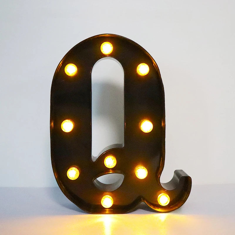 22cm LED Alphabet and Number Lights – Black Letter Decor