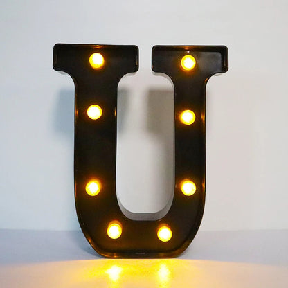 22cm LED Alphabet and Number Lights – Black Letter Decor