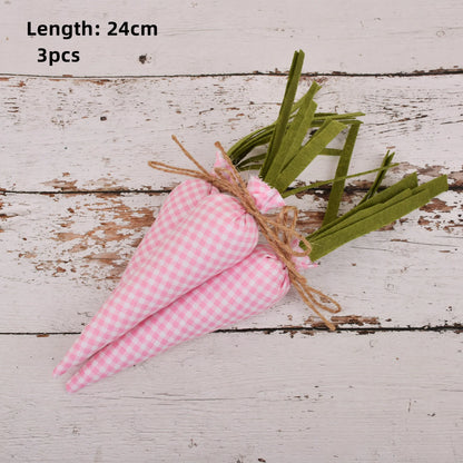 Cotton Easter Rabbit Carrot Ornament – Adorable Easter Decoration