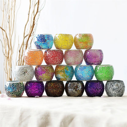 Moroccan Mosaic Glass Candlestick – Votive Candle Holder