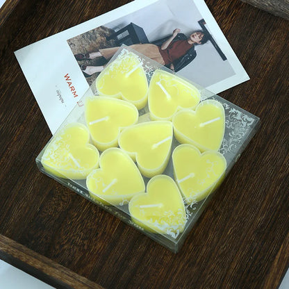 9pcs Heart-Shaped Scented Tea Light Candles