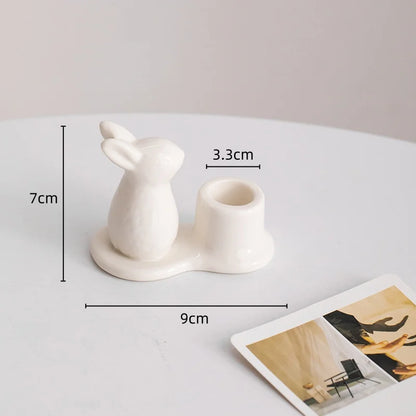 Creative Ceramic Bunny Candle Holder – A Delightful Accent for Your Home