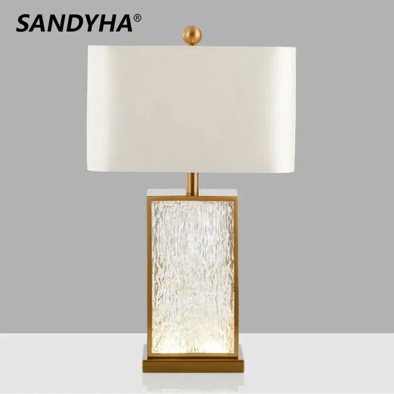 SANDYHA Modern Glass Table Lamp – Certified Luxury Lighting for Your Home